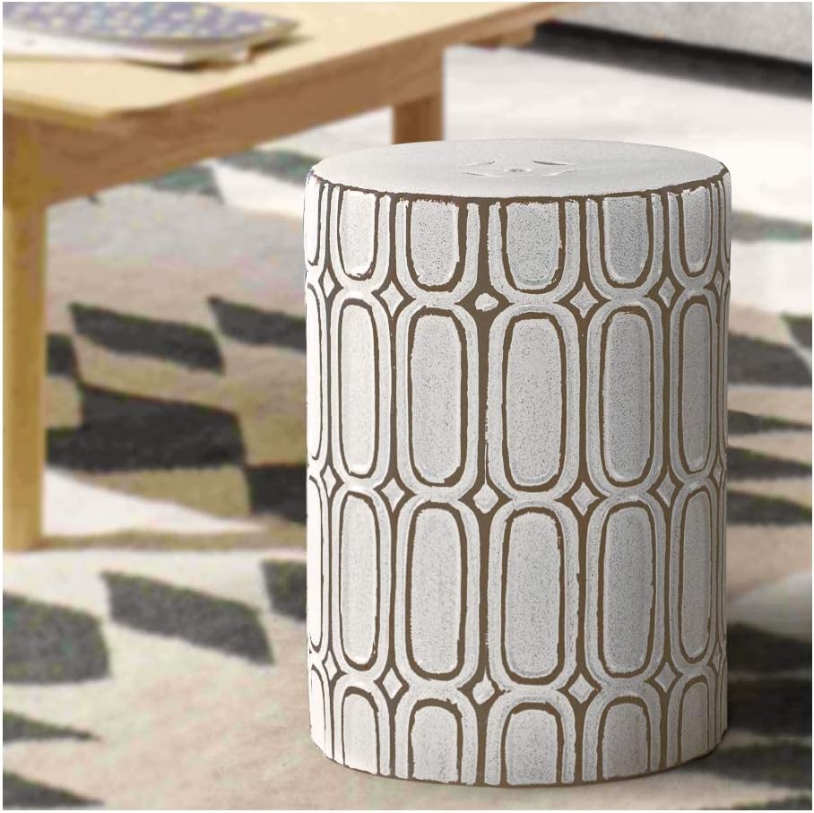 Orange Ceramic Garden Stool Side Table X29290