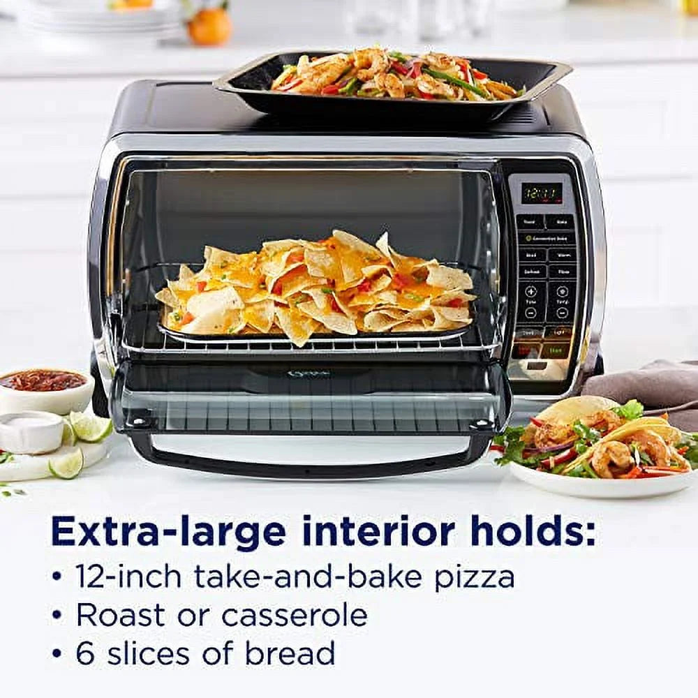 Black/Polished Stainless Digital Convection Toaster Oven S4279