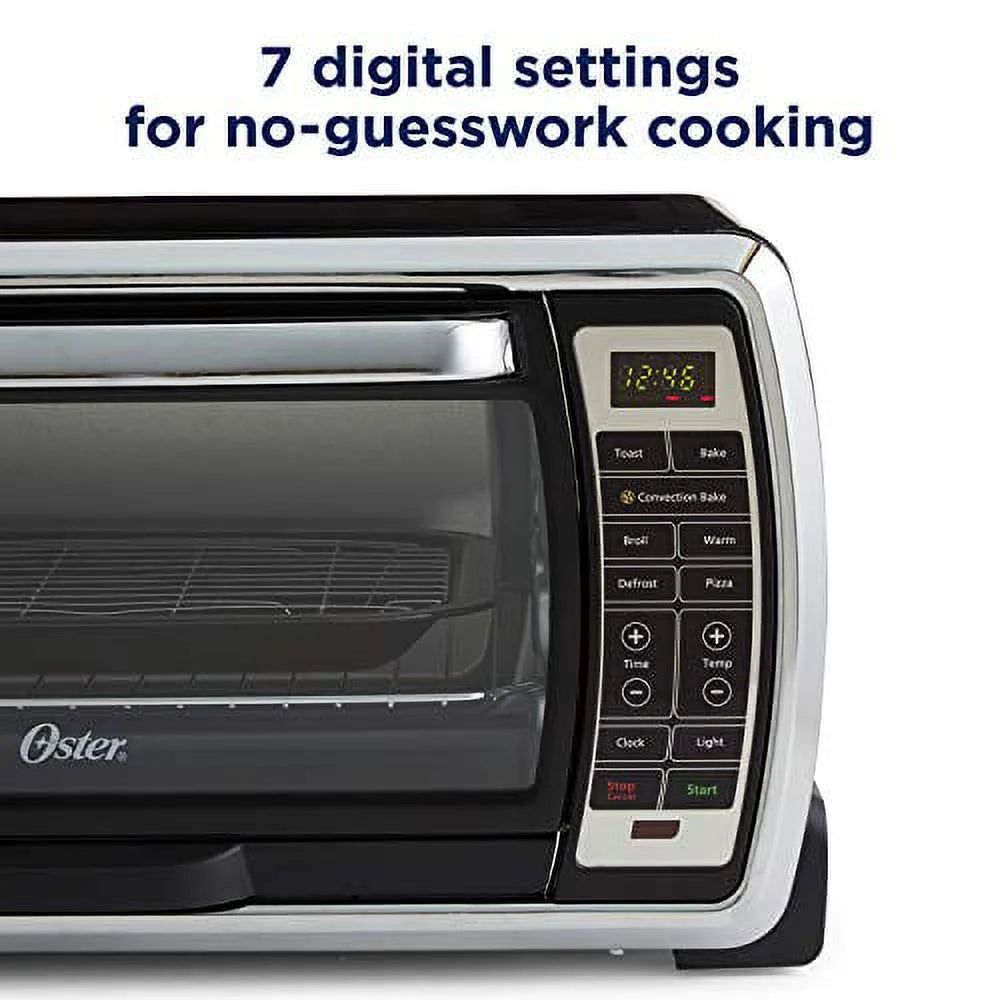 Black/Polished Stainless Digital Convection Toaster Oven S4279