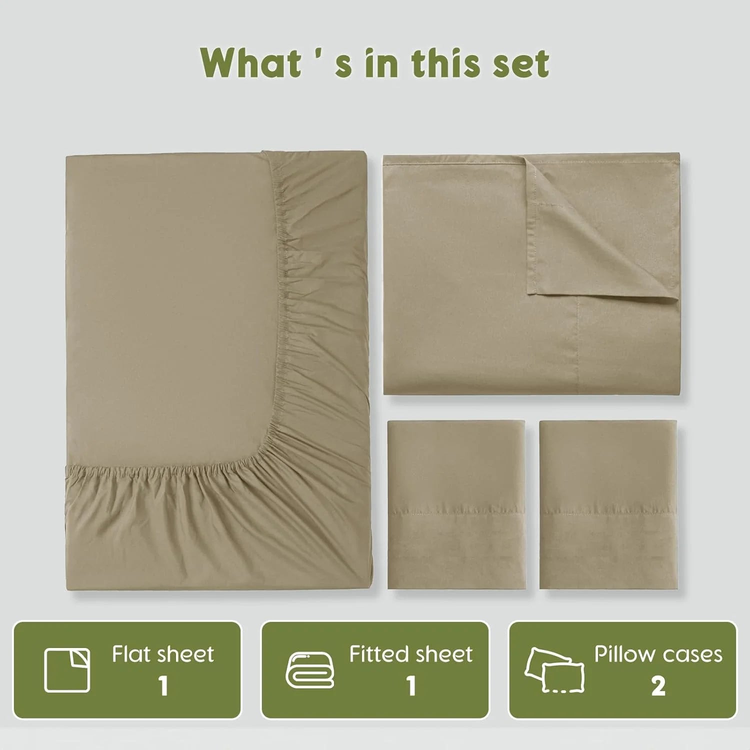 Queen Size 4 PC Cotton Sateen Bed Sheet Set with Deep Pocket O409
