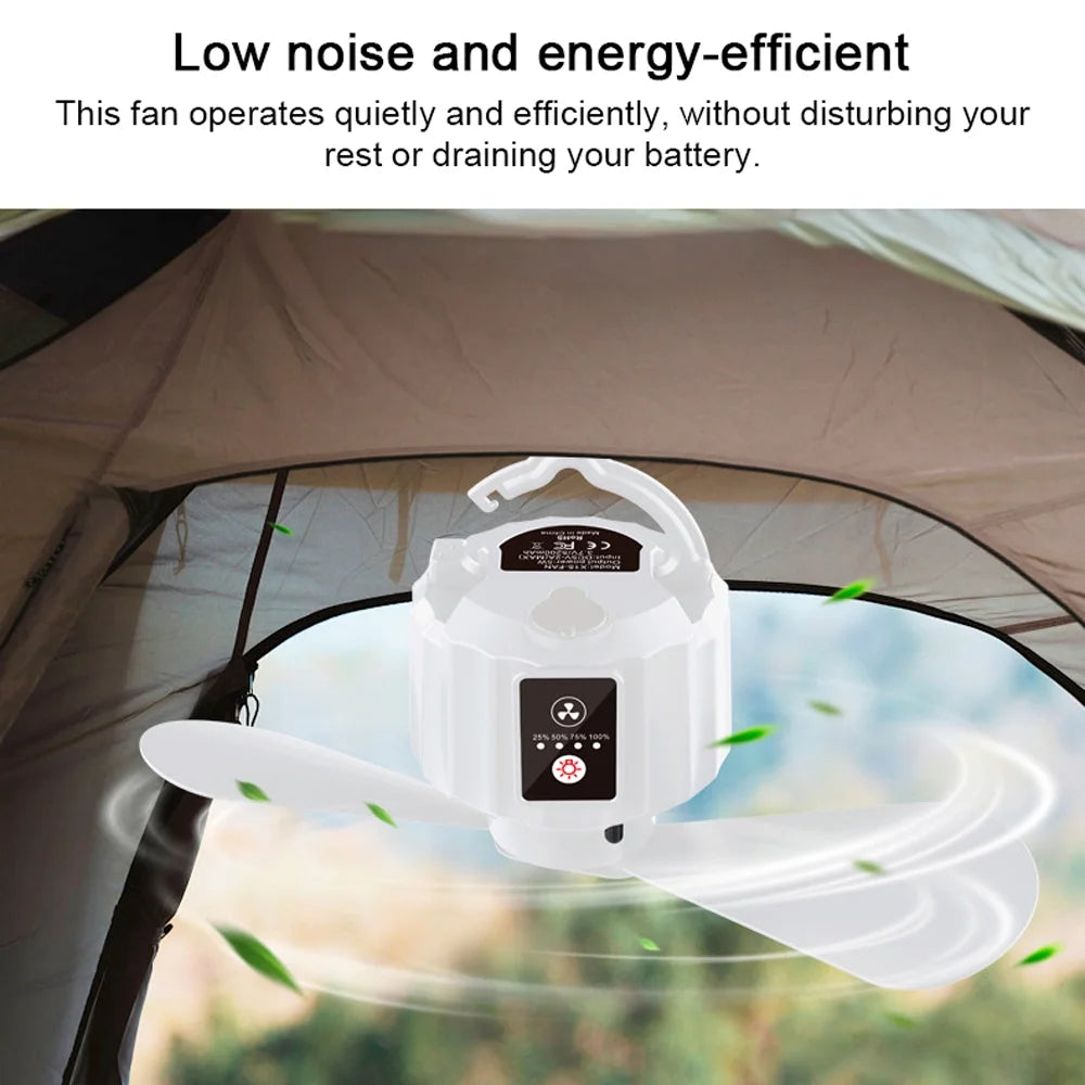 USB Rechargeable Portable Tent Ceiling Fan with Remote Controller Y472