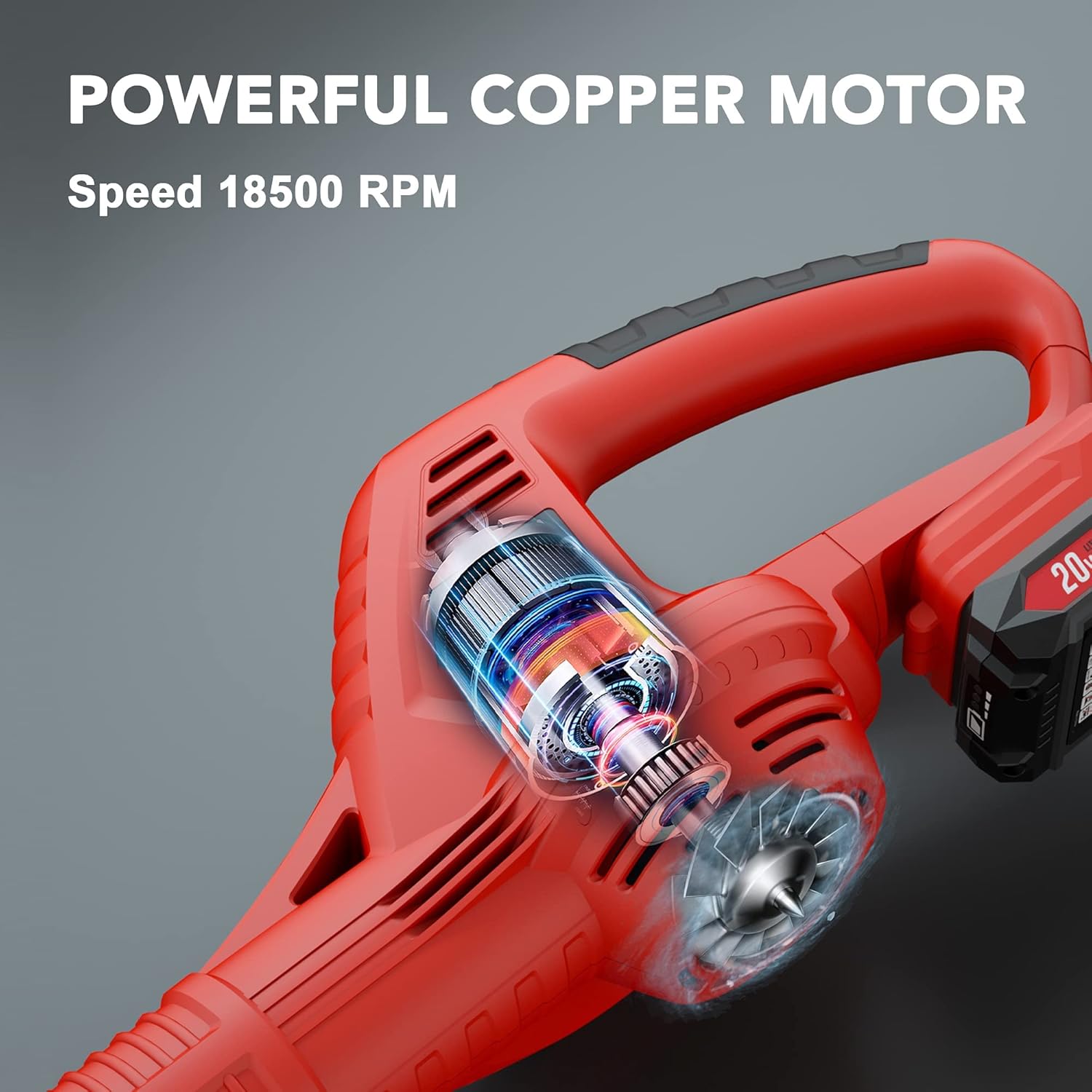 20V Cordless Leaf Blower with 2.0Ah Battery and Fast Charger W436