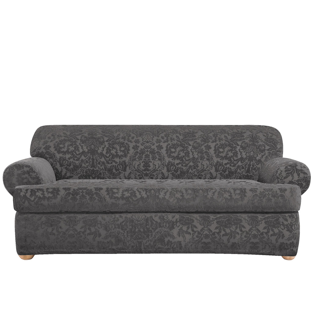 Gray 2 Piece T Cushion Sofa Slipcover P958