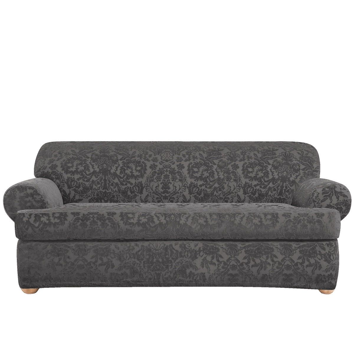 Gray 2 Piece T Cushion Sofa Slipcover P958