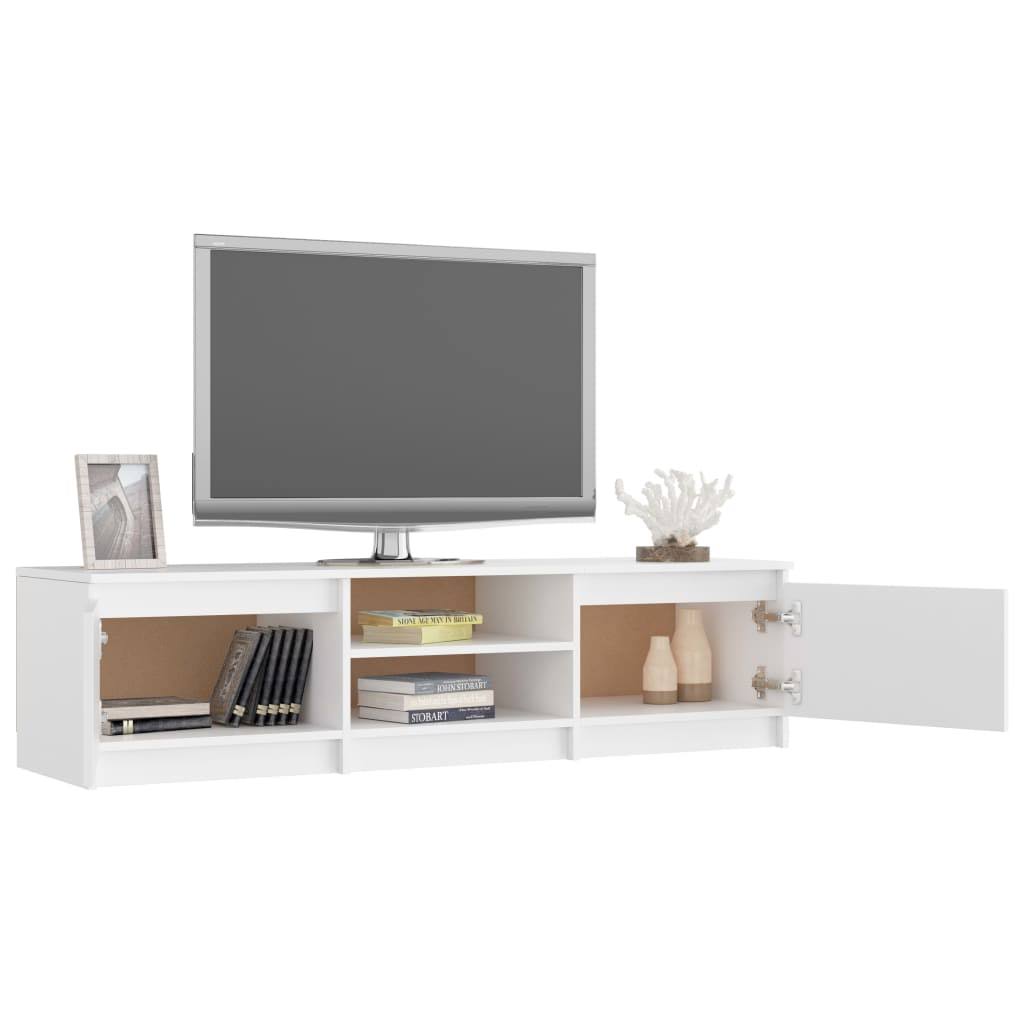 White and Sonoma Oak TV Cabinet Chipboard I382954