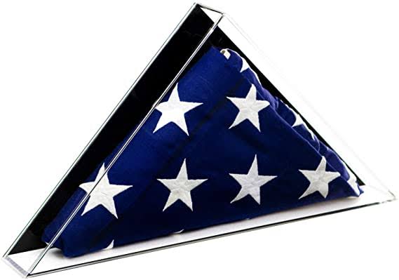 Clear Acrylic American Flag Display Case Wall Mount W330