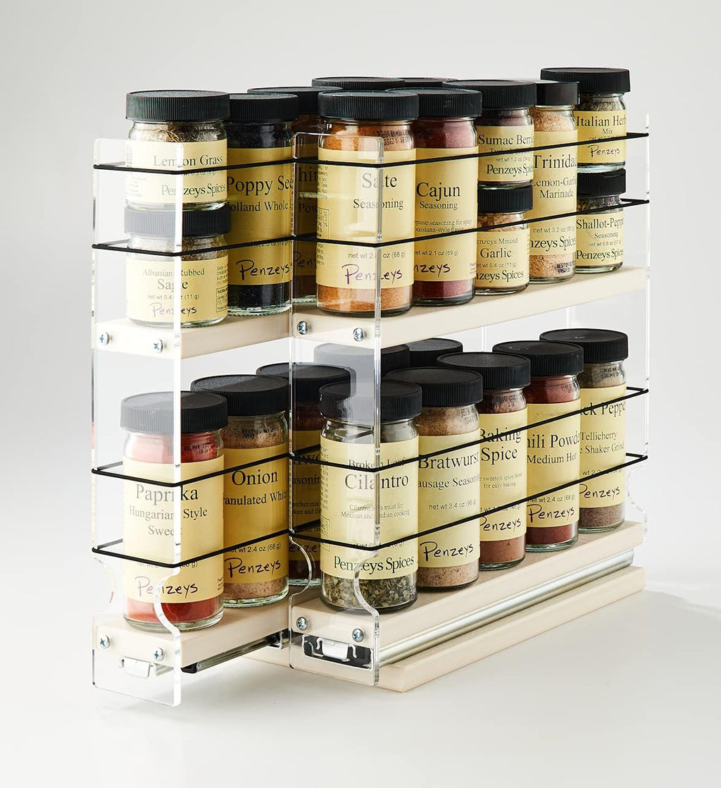 Narrow Spice Rack with 2 Drawers, 20 Spice Capacity S410138