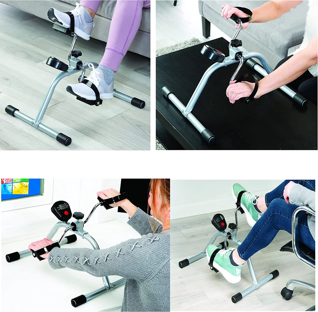 Under Desk Bike Pedal Exerciser with LCD Display Monitor C7695