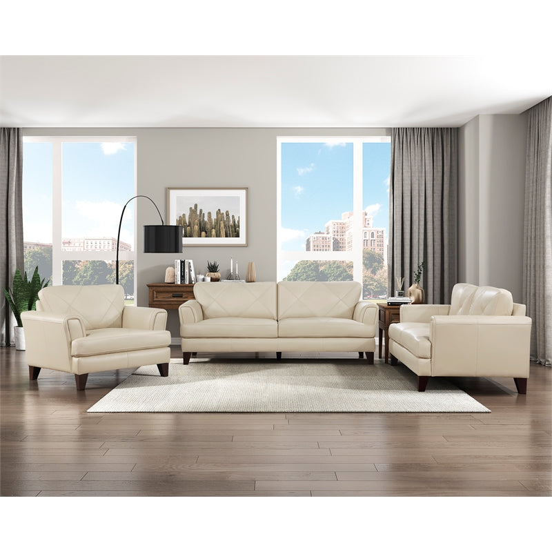19" Plywood and Leather Chair in Cream N298136