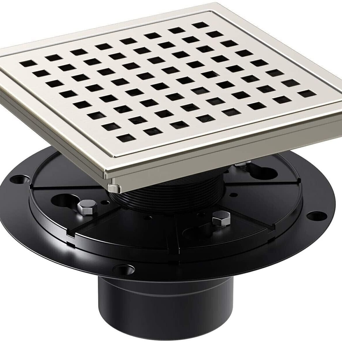 6 inch Square Shower Floor Drain with Grate B9896