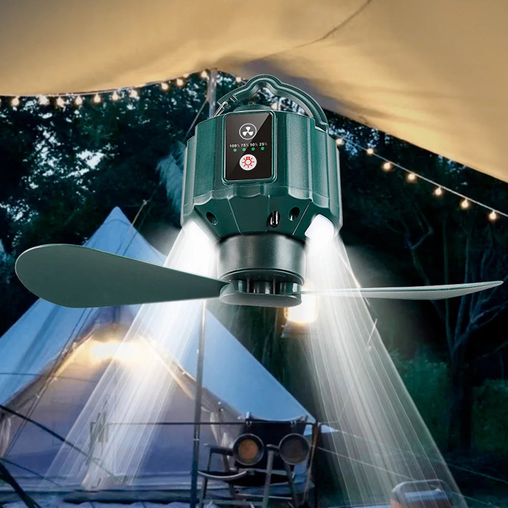 USB Rechargeable Portable Tent Ceiling Fan with Remote Controller Y472