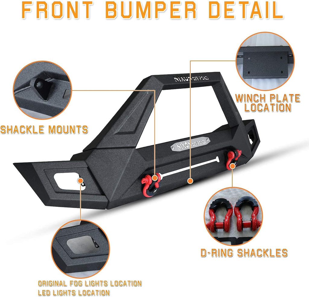 Front Bumper with Winch Plates and LED Lights Assembly P334911