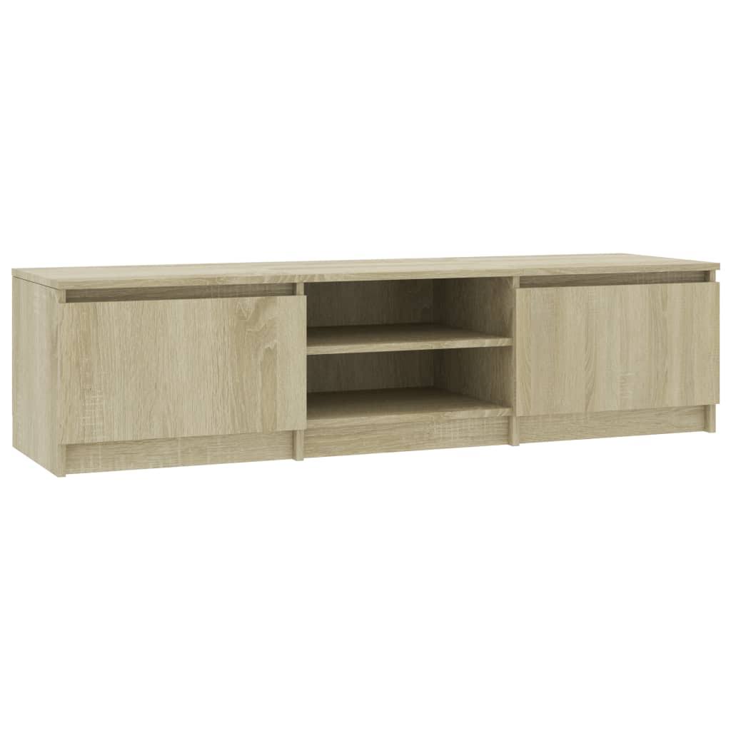 White and Sonoma Oak TV Cabinet Chipboard I382954