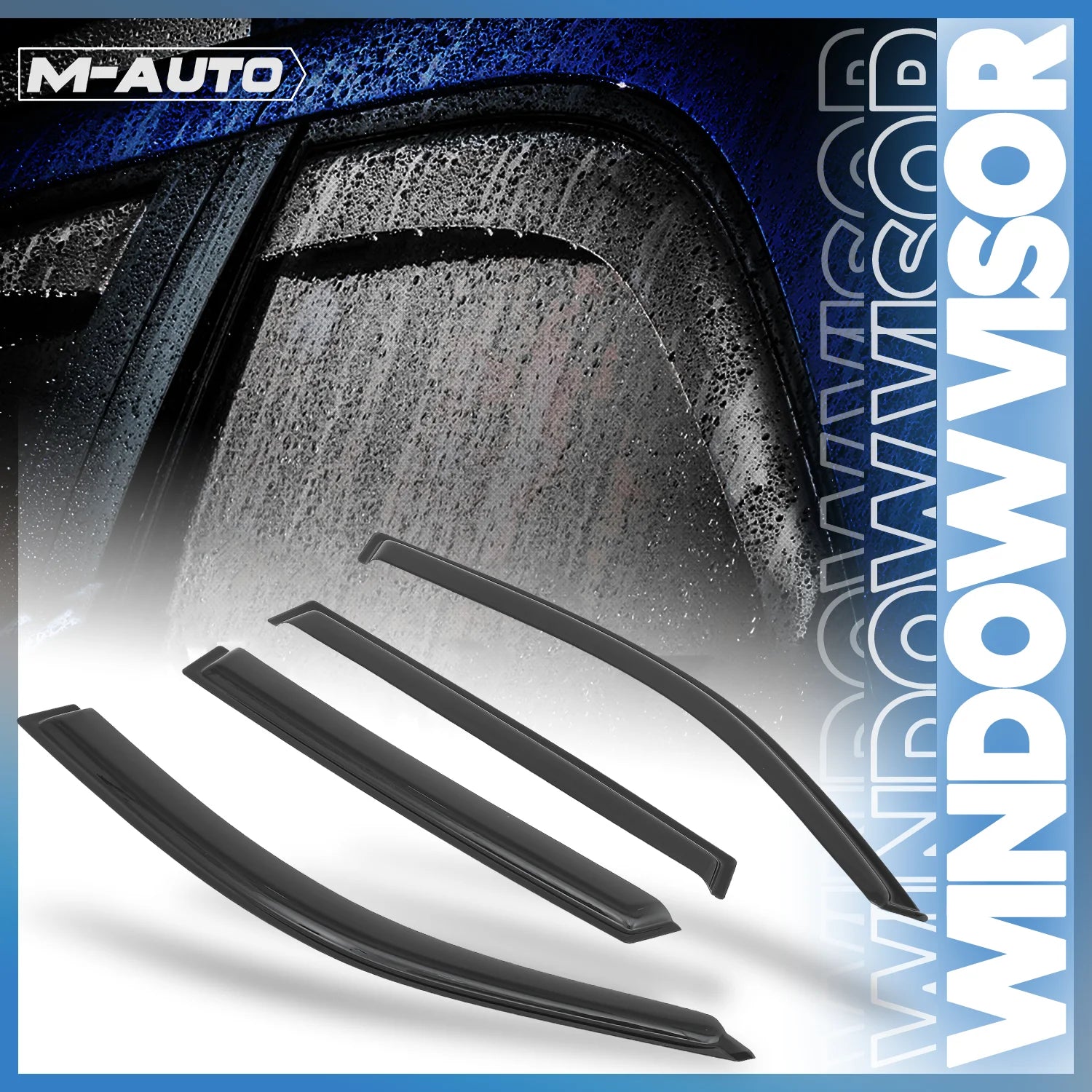 4Pcs Smoke Tape-On Window Visor Rain Deflector S3846