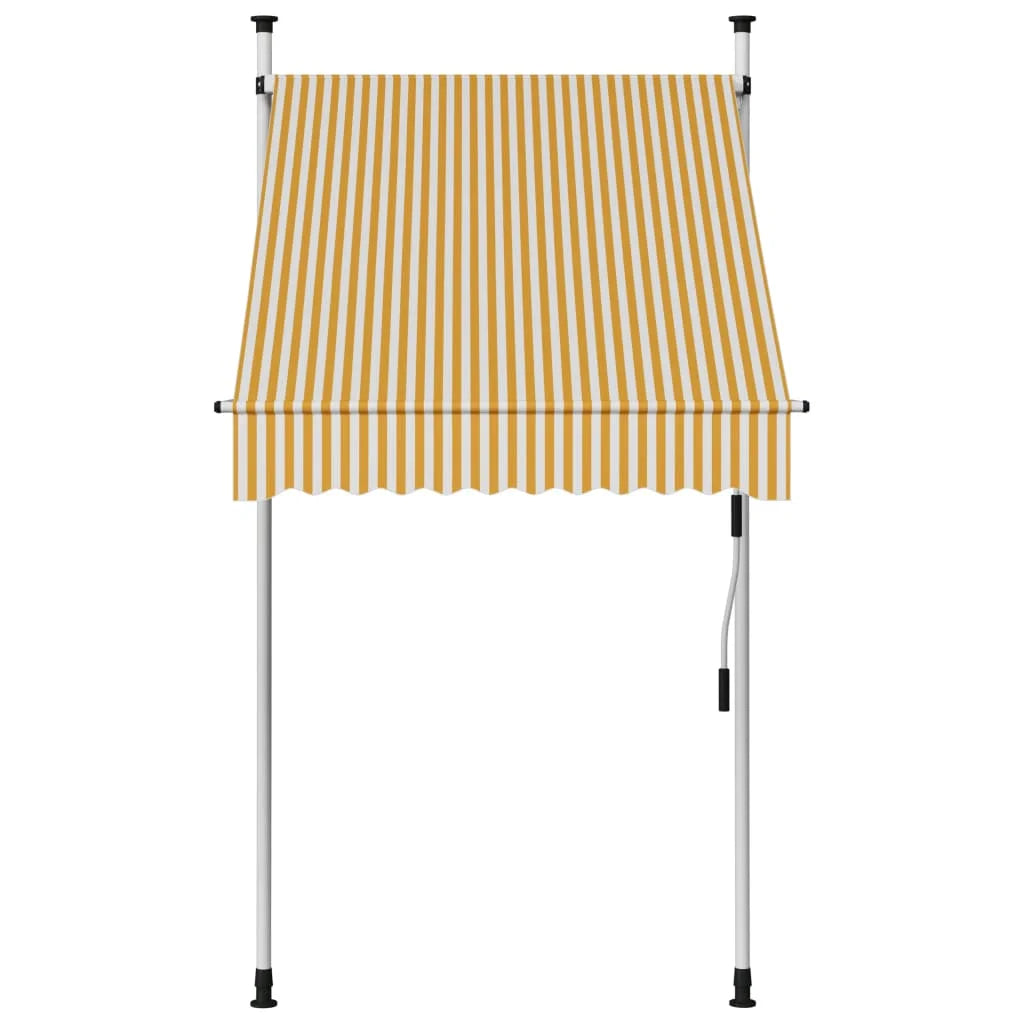 Manual Retractable Awning 39.4" Orange and White Stripes R256