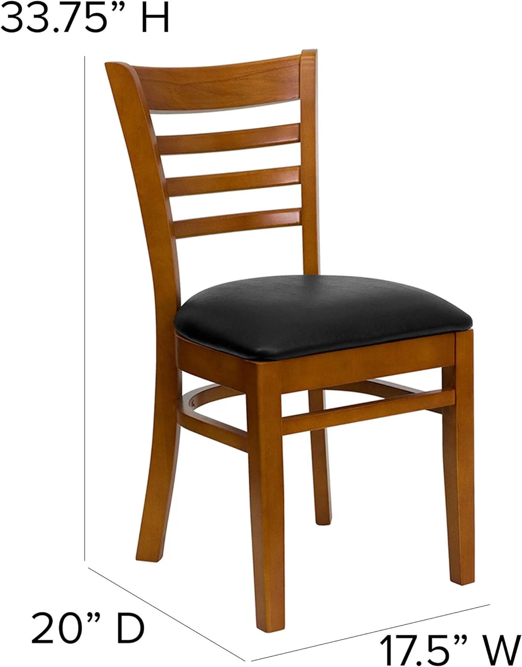 Black Vinyl Seat Ladder Back Chair W8369