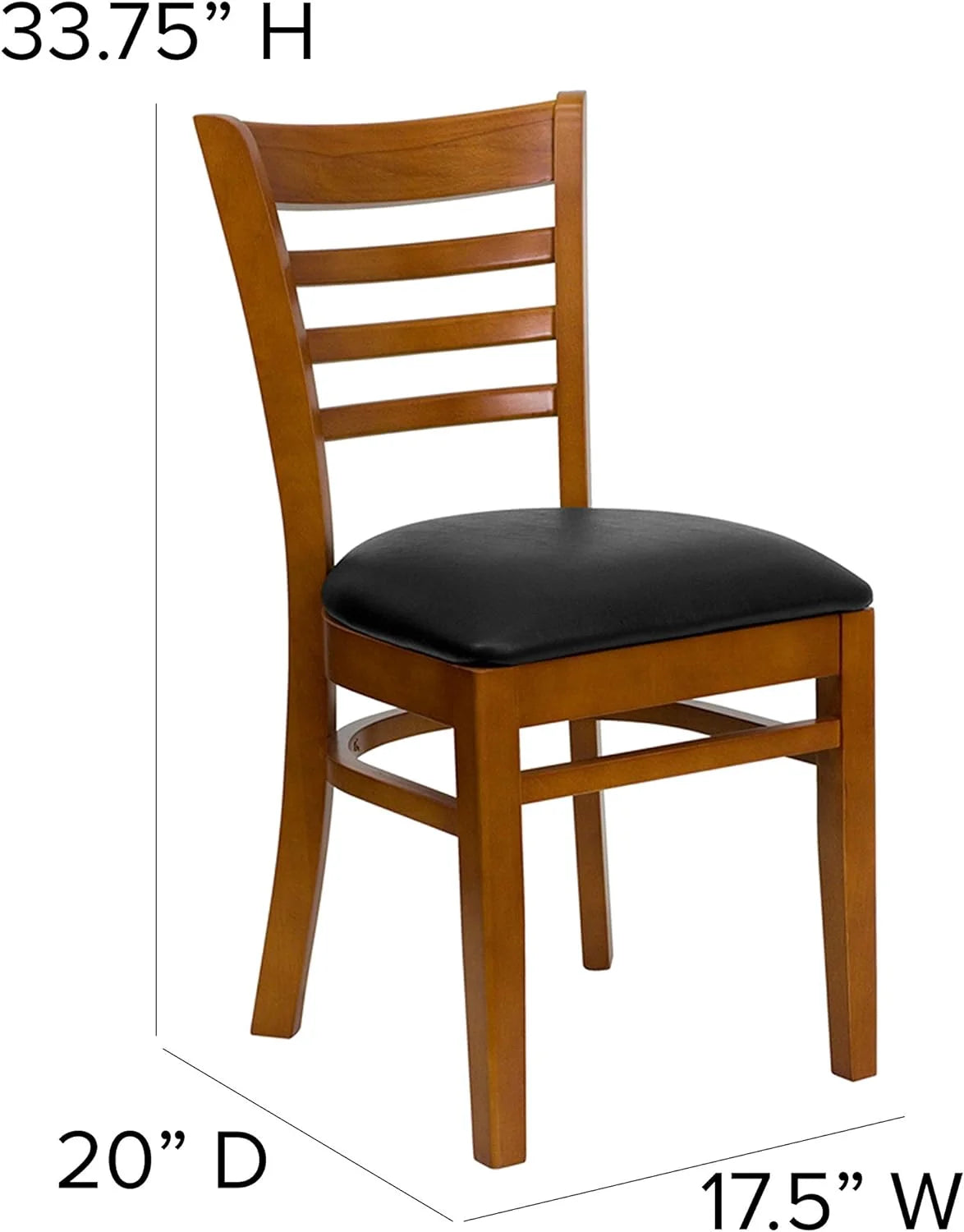 Black Vinyl Seat Ladder Back Chair W8369