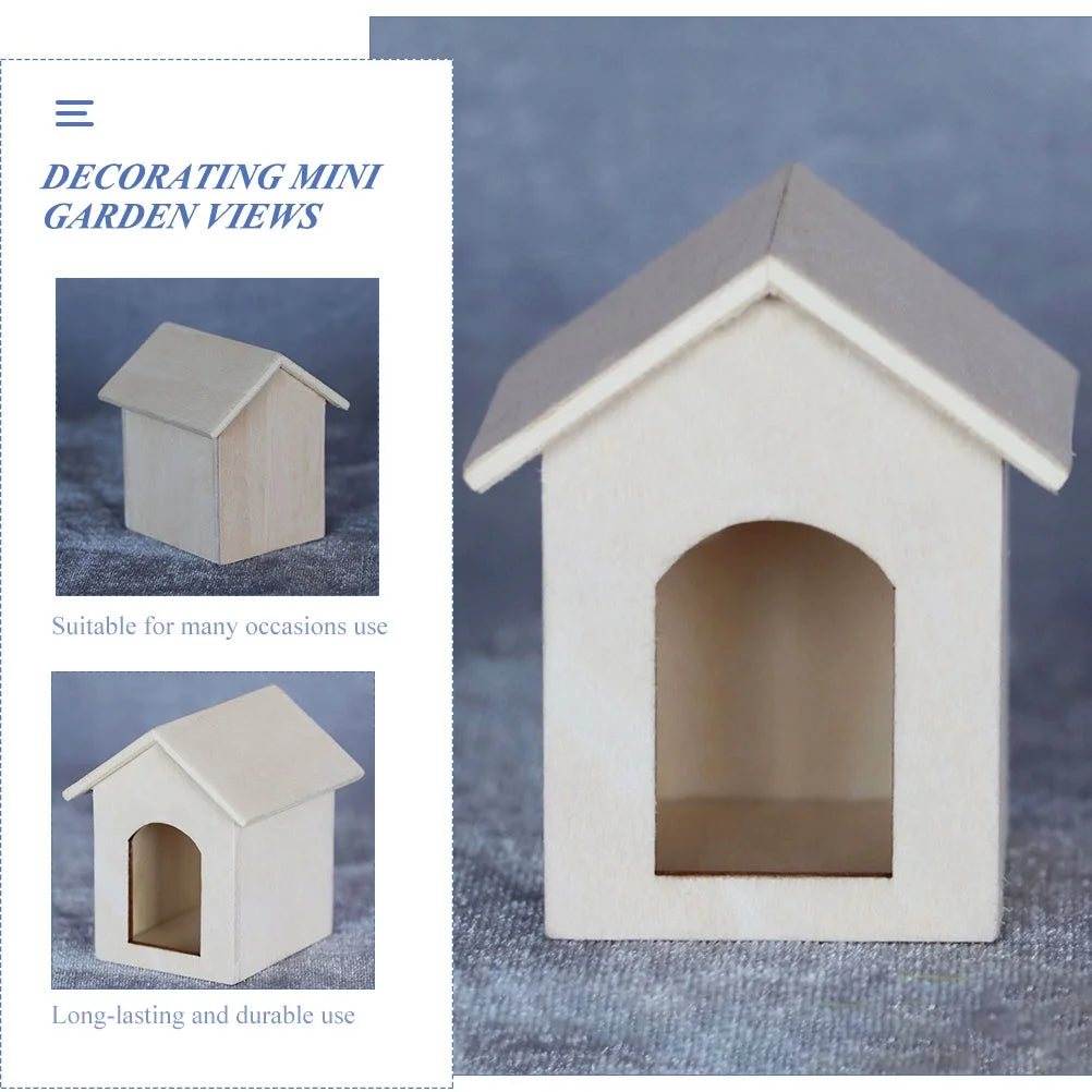 Miniature House Model Wood Ornament U7206