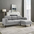 Light Gray Polyester Blend Right Hand Facing Sofa and Chaise S813693