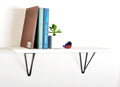 White Washed Wood Bracket Shelf U592