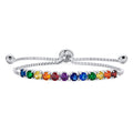 Multicolor CZ Tennis Bracelet Sterling Silver U237