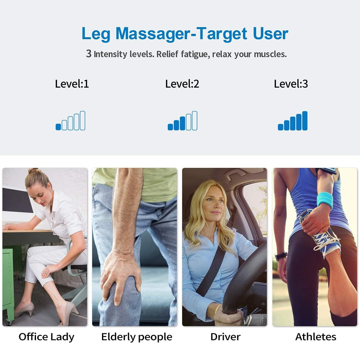 Leg Massager with Heat, Air Compression Calf Thigh Foot Massage K119