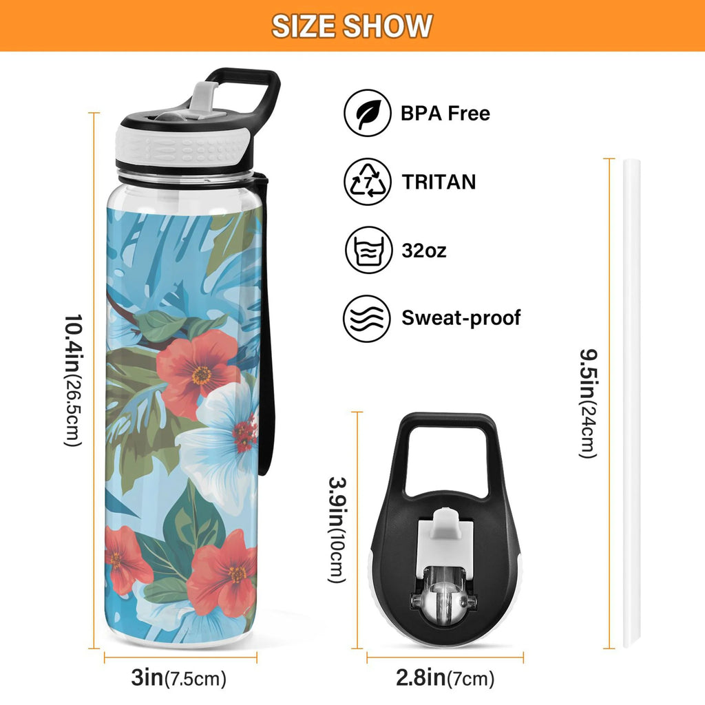 32oz Tritan Leakproof Water Bottle with Straw A6632