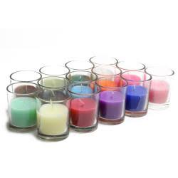 96 Pcs Aqua Round Glass Votive Candles R462223