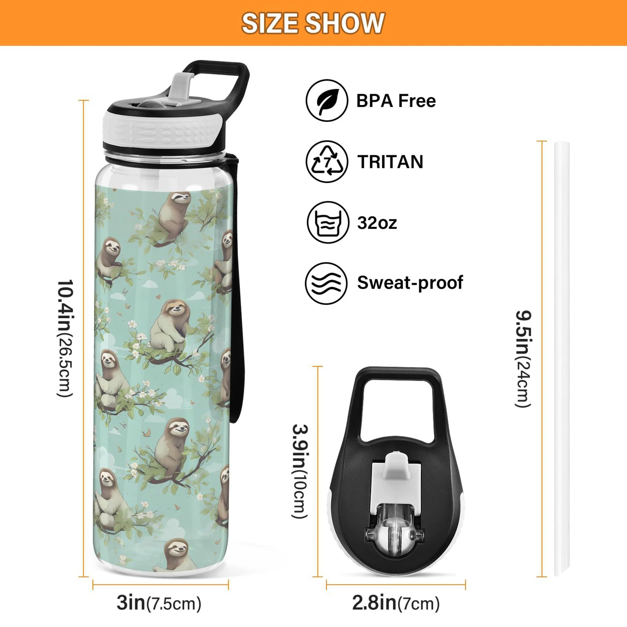 32oz Tritan Leakproof Clear Sports Water Bottle F95979