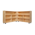 Natural Wood Finish Mobile Folding Toy Organizer Bookcase Storage Unit B213