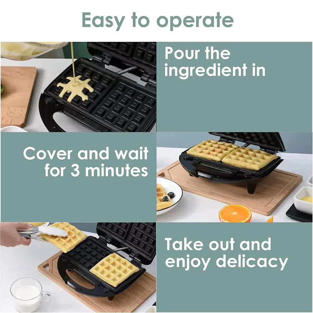 3 in 1 Stainless Steel Sandwich Waffle and Panini Maker G19512