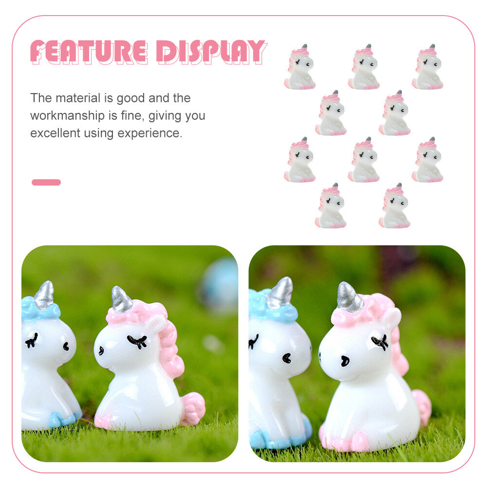 10pcs Miniature Unicorn Figurine Ornaments N513