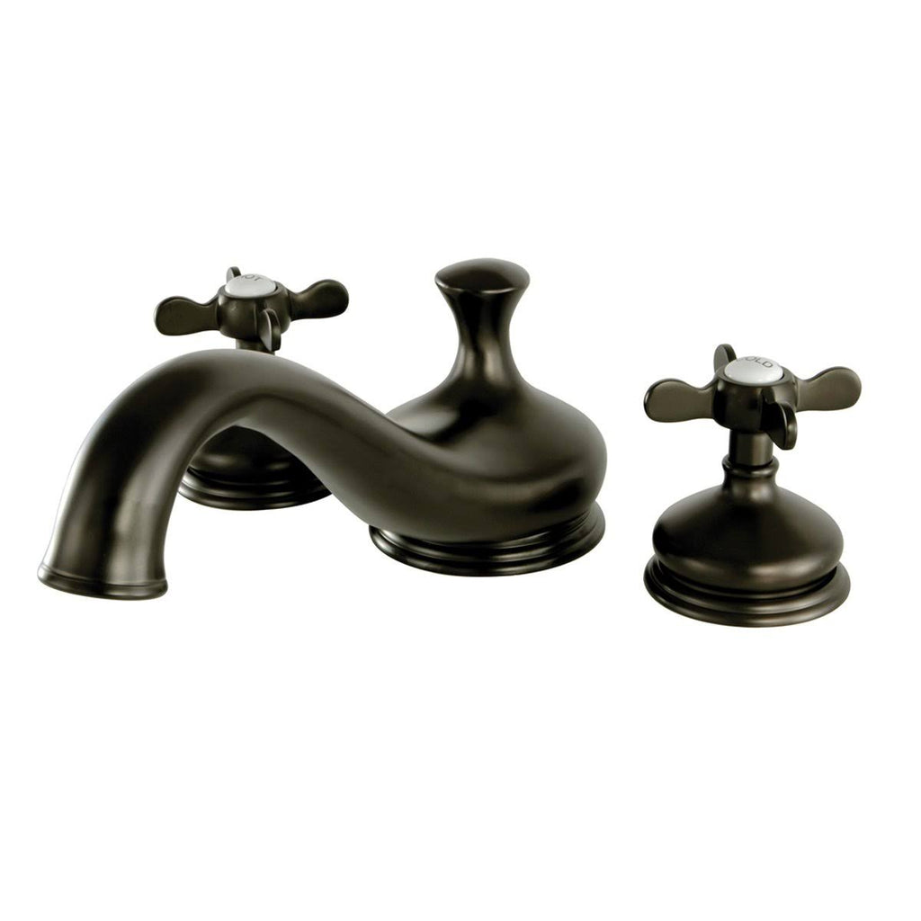Satin Nickel Roman Tub Filler with Cross Handle X452