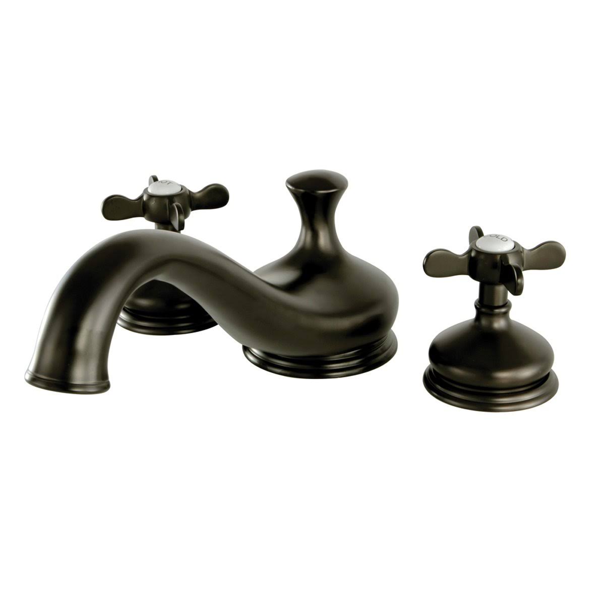 Satin Nickel Roman Tub Filler with Cross Handle X452